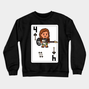 Pixelrockstars Four of Spades Playing Card Crewneck Sweatshirt